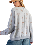 Western Printed Oversized Pullover