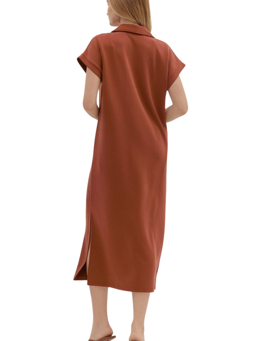 Solid Midi Dress