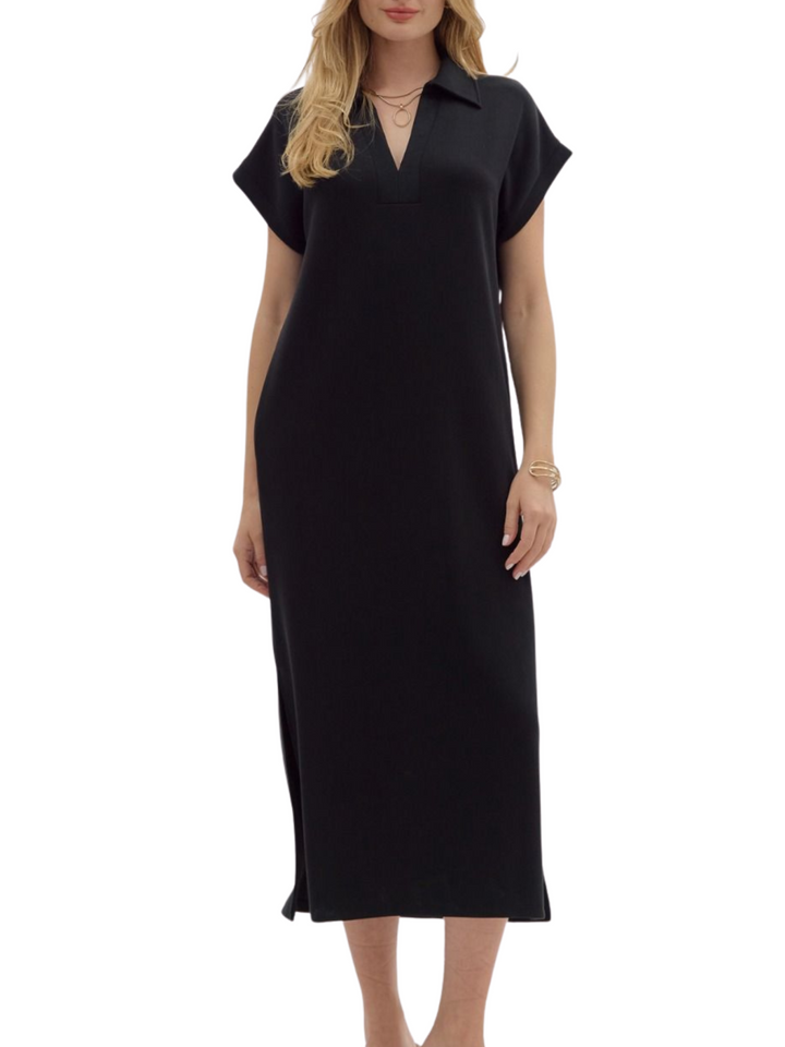 Solid Midi Dress