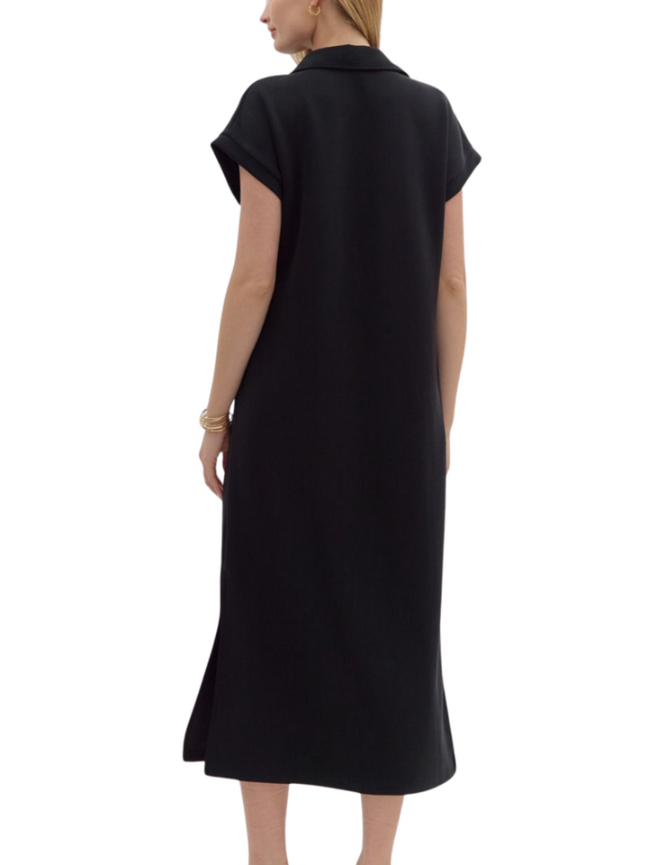 Solid Midi Dress