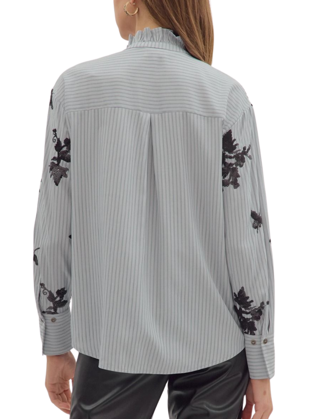Sequin Embellished Stripe Top