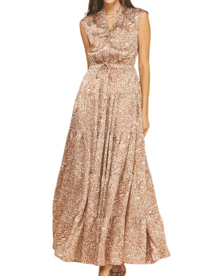 Printed Tiered Maxi Dress - High Call Outfitters