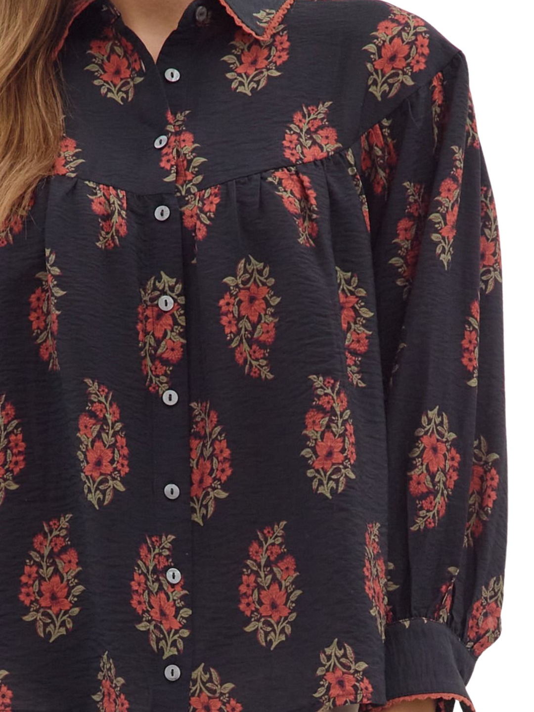 Floral Print Button Down Shirt