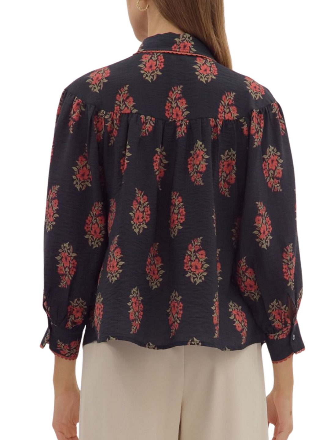 Floral Print Button Down Shirt