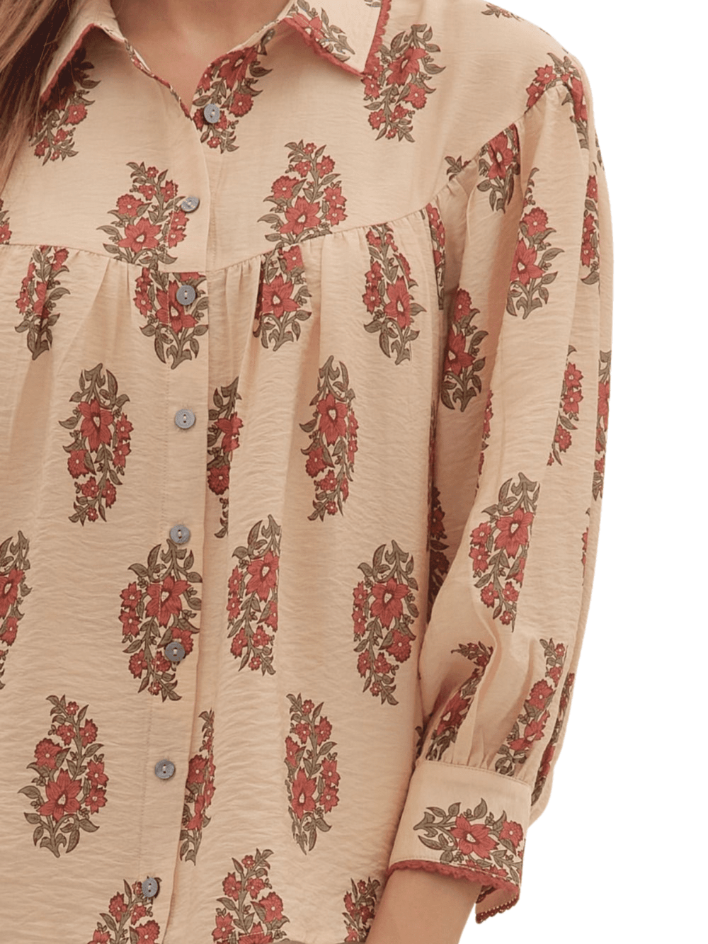 Floral Print Button Down Shirt - High Call Outfitters