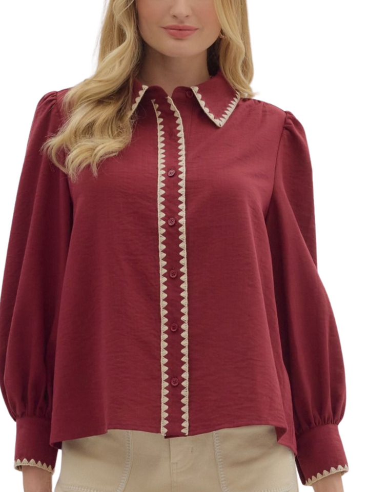 Blanket Stitch Trim Top