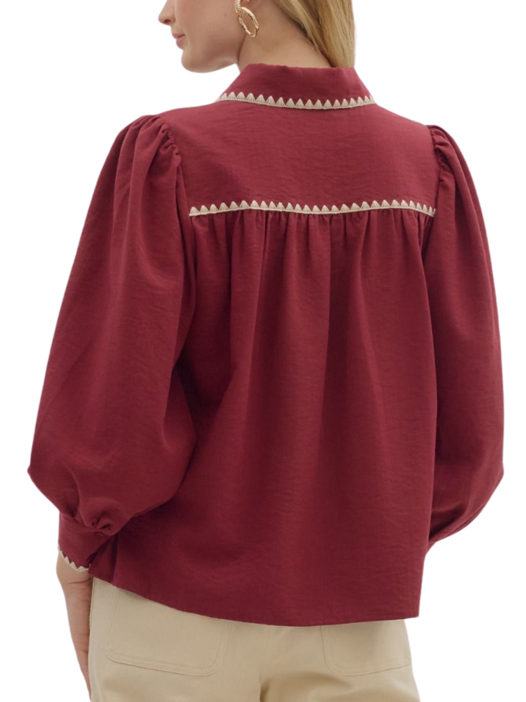 Blanket Stitch Trim Top