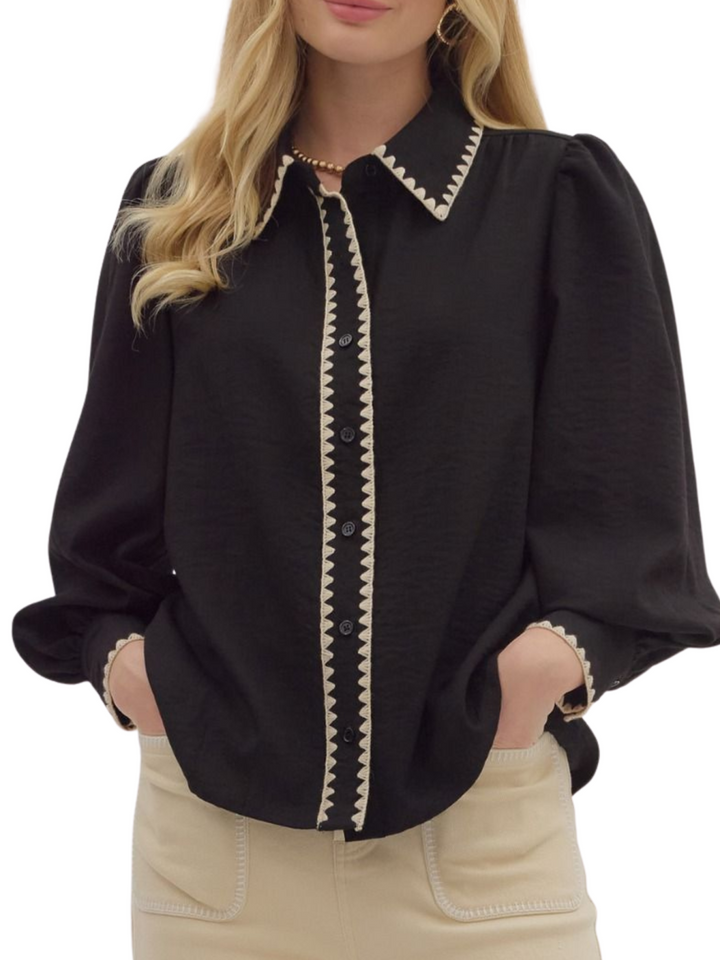 Blanket Stitch Trim Top