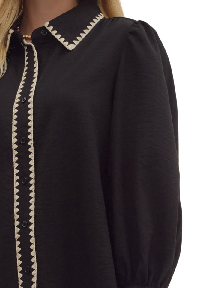 Blanket Stitch Trim Top