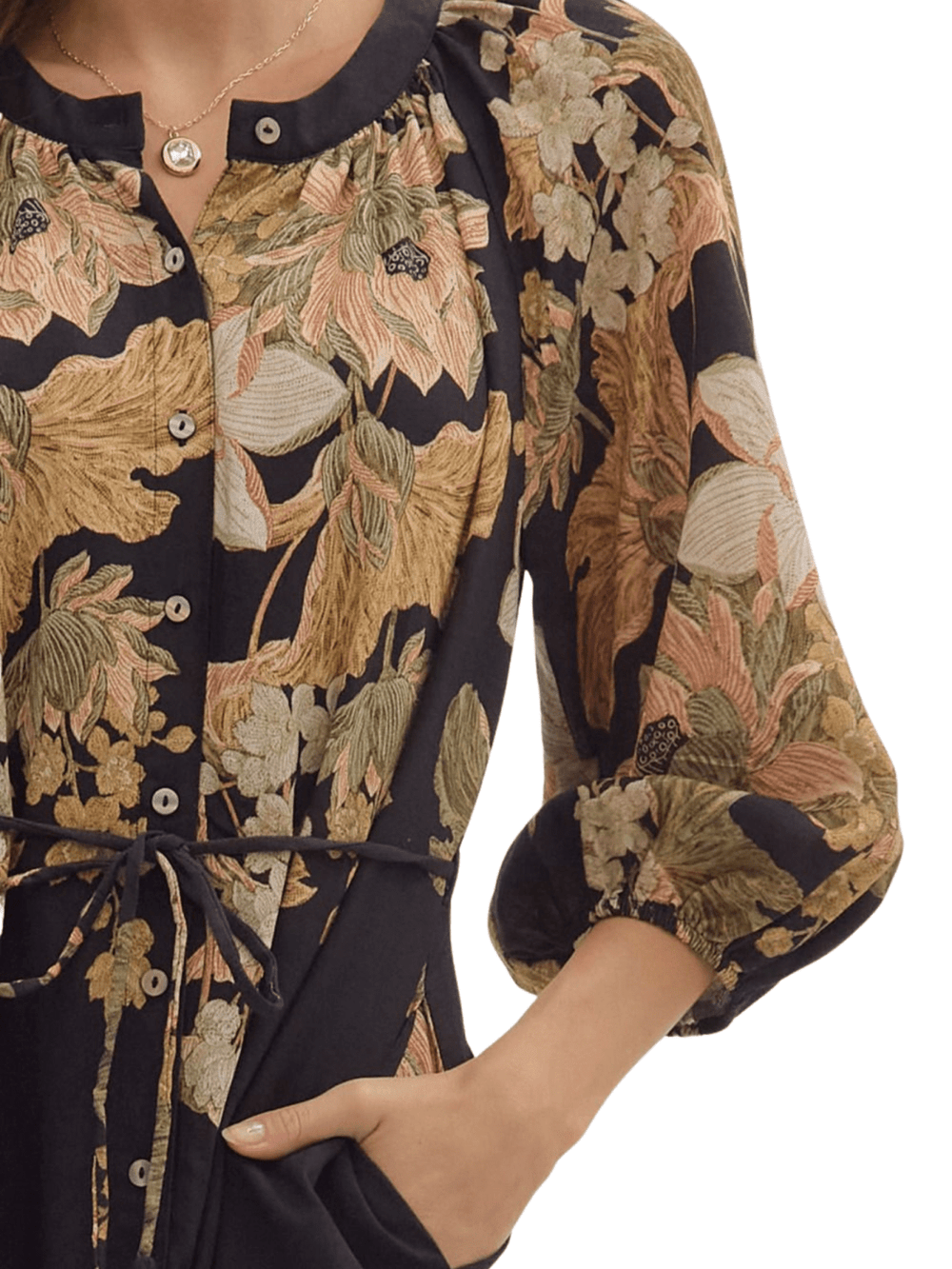 Floral Border Midi Dress - High Call Outfitters