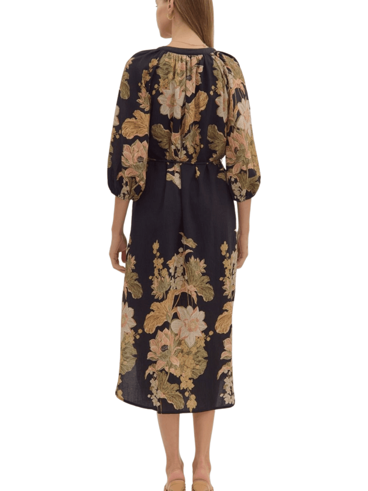 Floral Border Midi Dress - High Call Outfitters