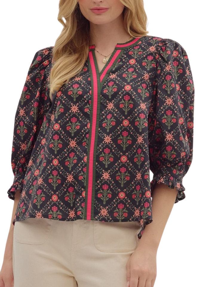 Botanical 3/4 Sleeve Top