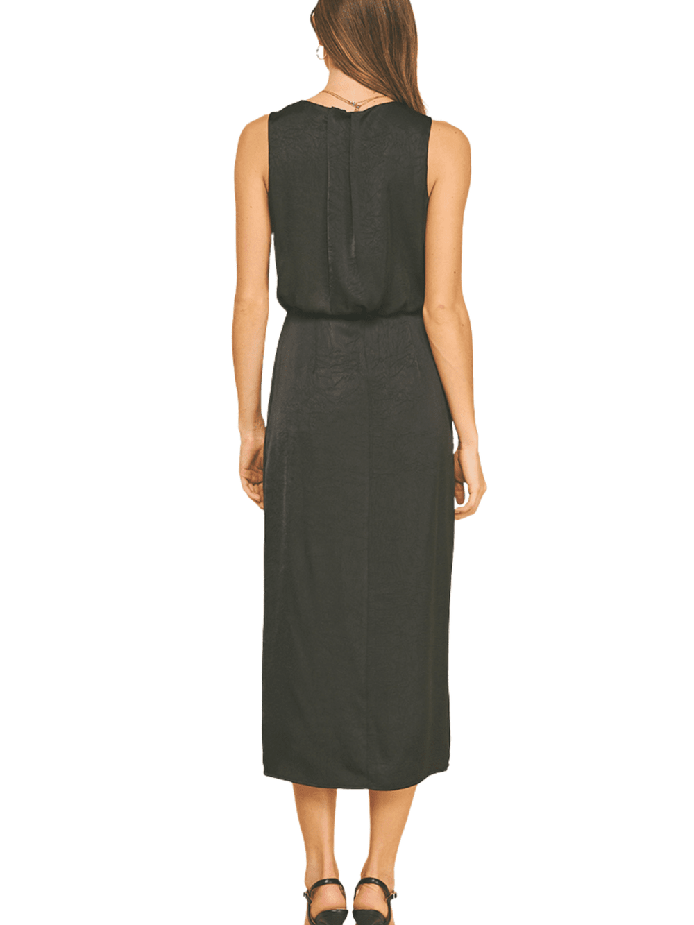 Silky Solid Midi Dress - High Call Outfitters
