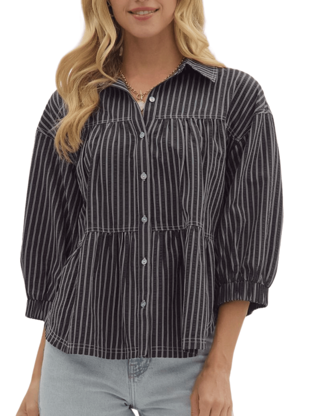 Tiered Stripe Shirt - High Call Outfitters