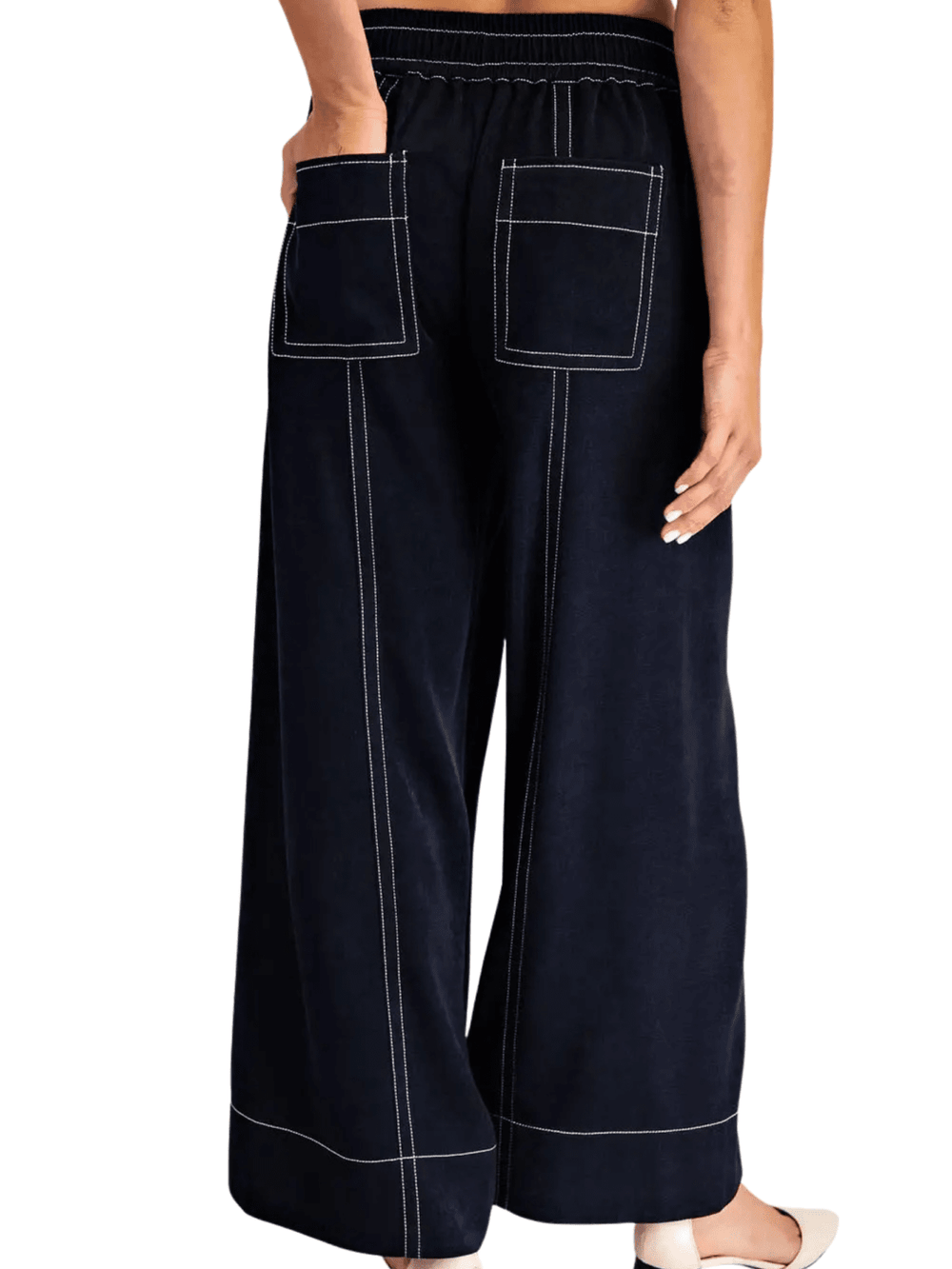 Top Stitch Wide Leg Pant - High Call Outfitters