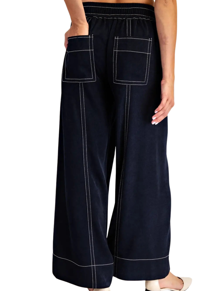 Top Stitch Wide Leg Pant