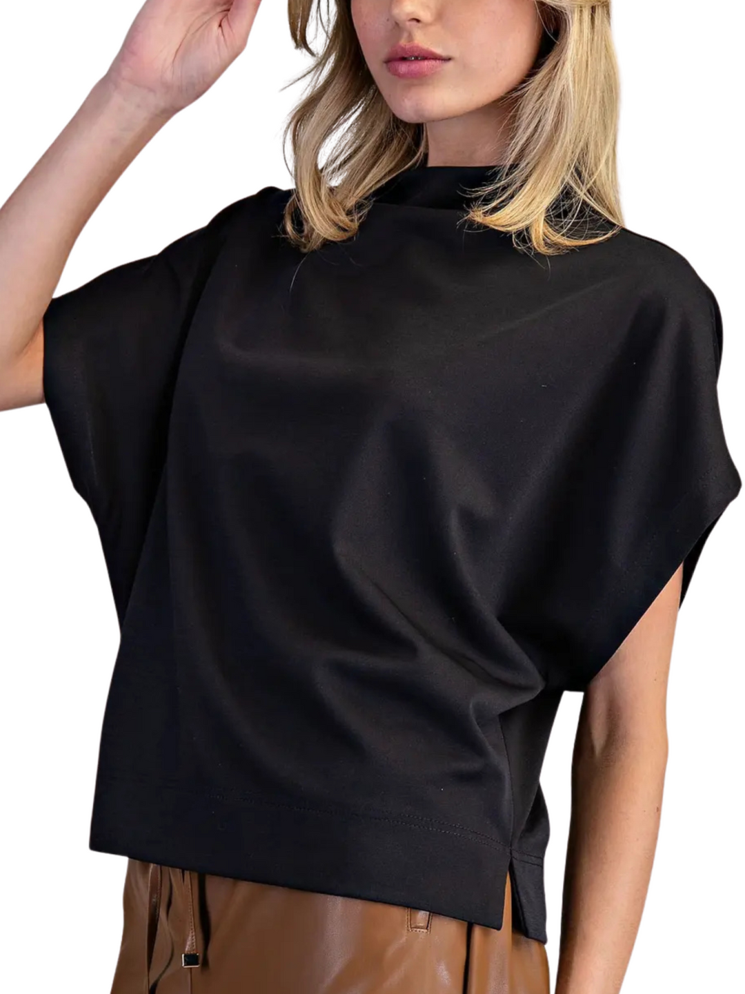 Mock Neck Knit Top - High Call Outfitters