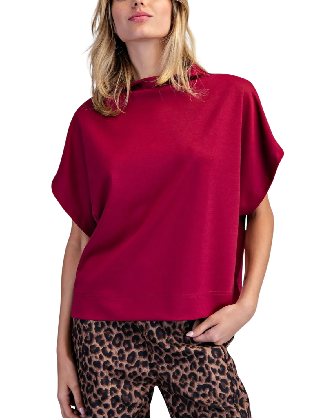 Mock Neck Knit Top - High Call Outfitters