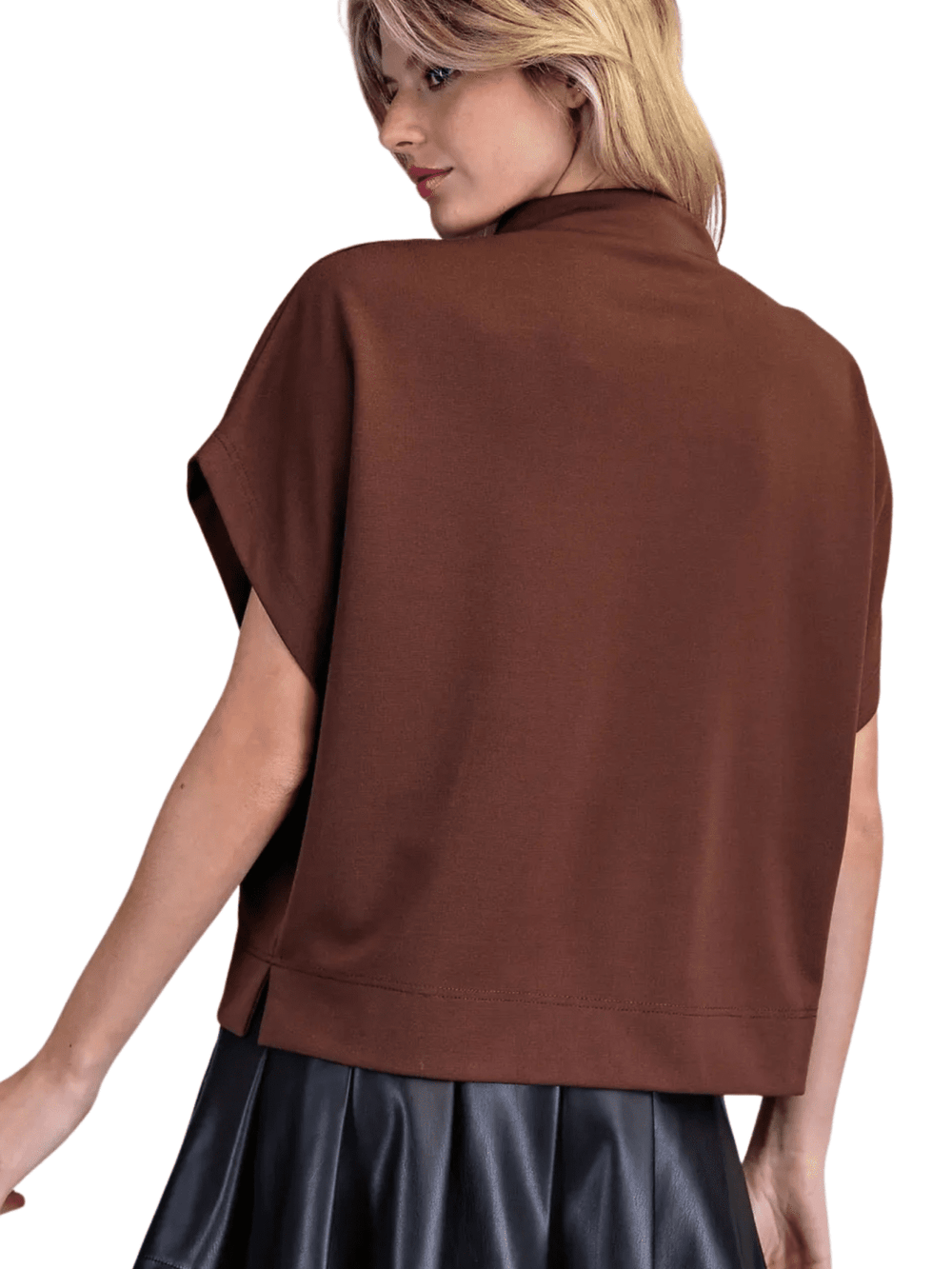 Mock Neck Knit Top - High Call Outfitters