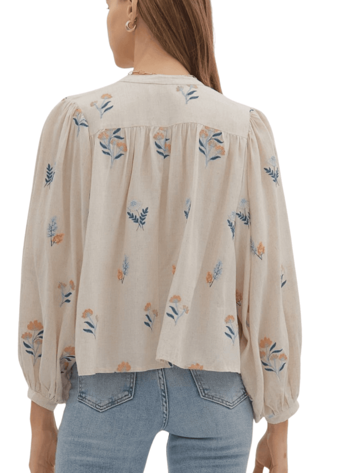 Embroidered Floral Top - High Call Outfitters