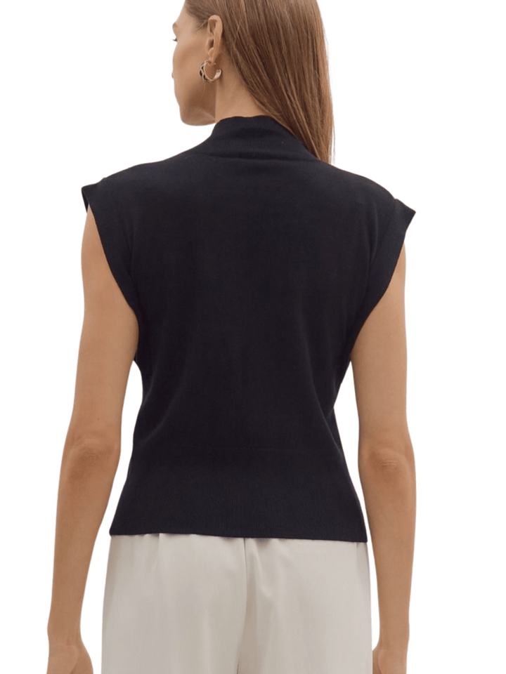 Cap Sleeve Sweater Knit Top - High Call Outfitters
