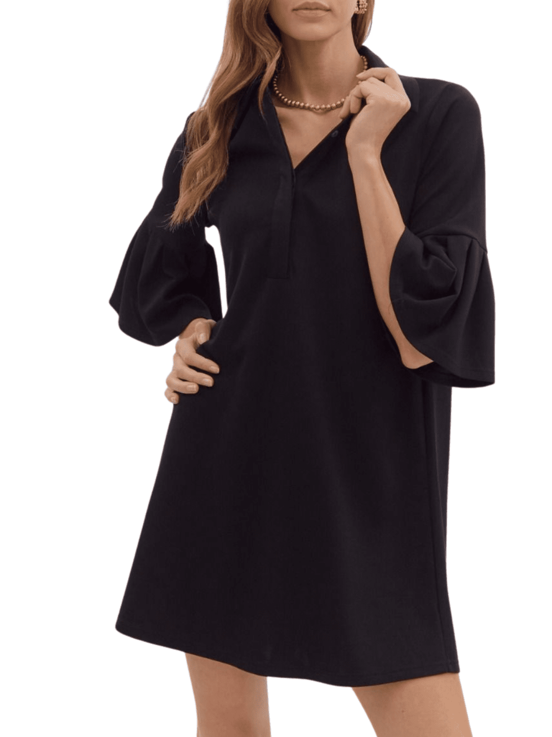 3/4 Sleeve Midi Dress - High Call Outfitters