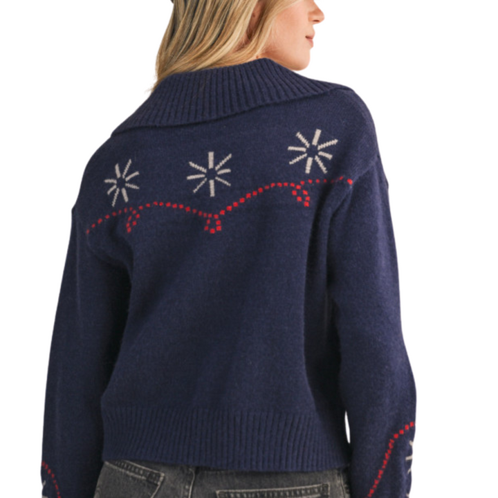 Button Front Western Sweater