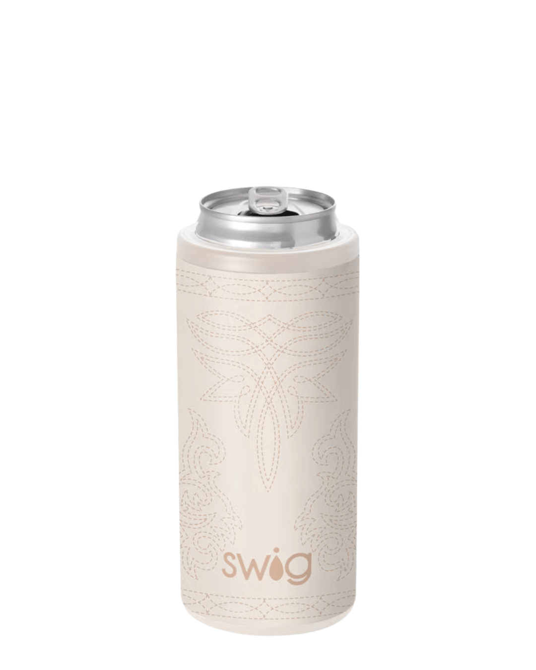 Saddle Stitch Cream Skinny Can Cooler 12oz - High Call Outfitters