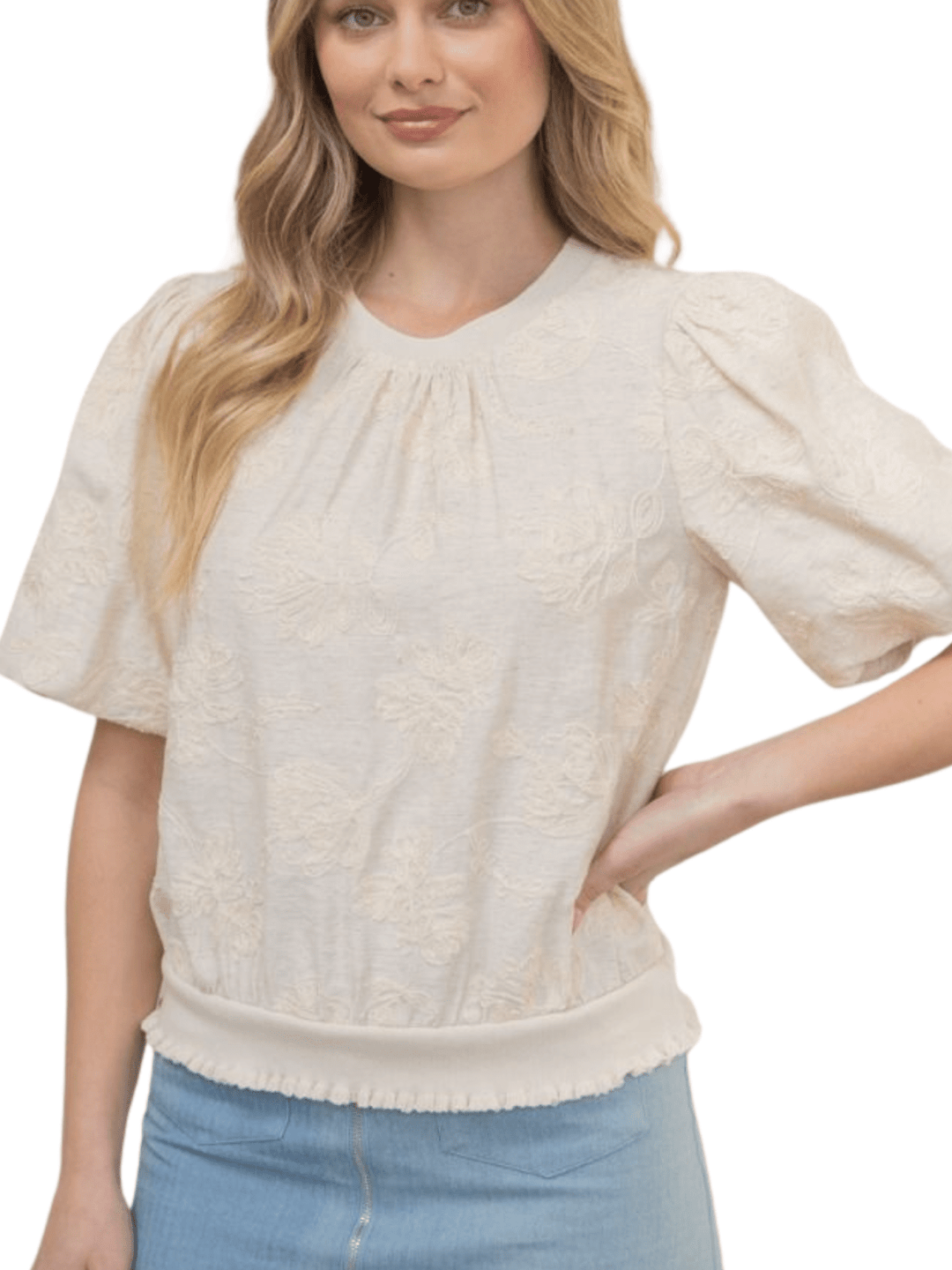 Floral Embroidered Top - High Call Outfitters