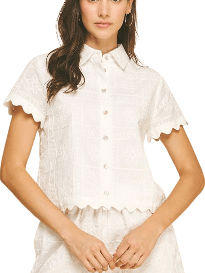 Embroidered Button Down Shirt - High Call Outfitters