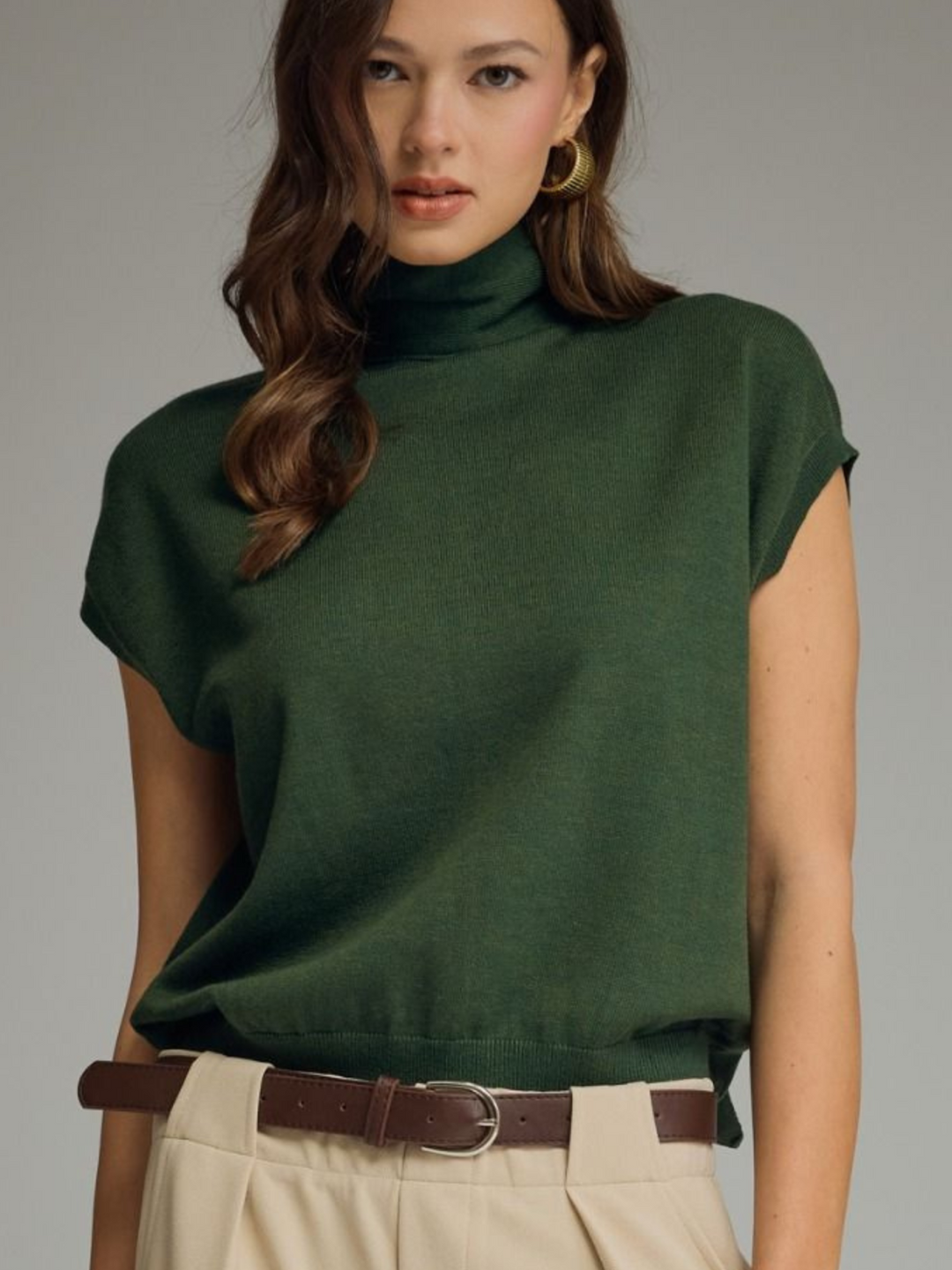 Scarf Tie Cap Sleeve Sweater Knit - High Call Outfitters