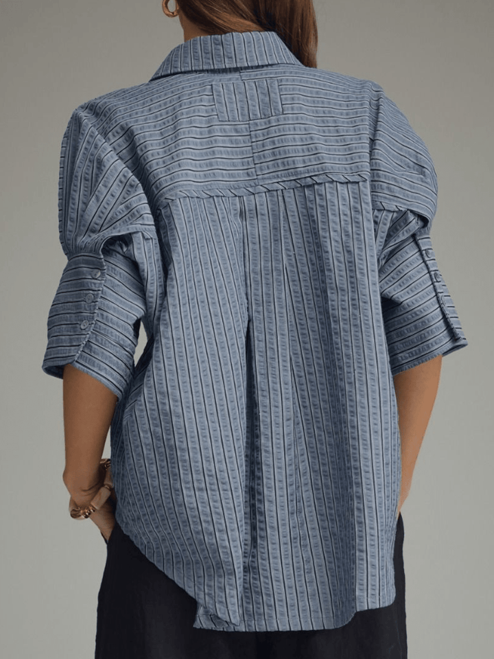 Striped 3/4 Sleeve Top - High Call Outfitters