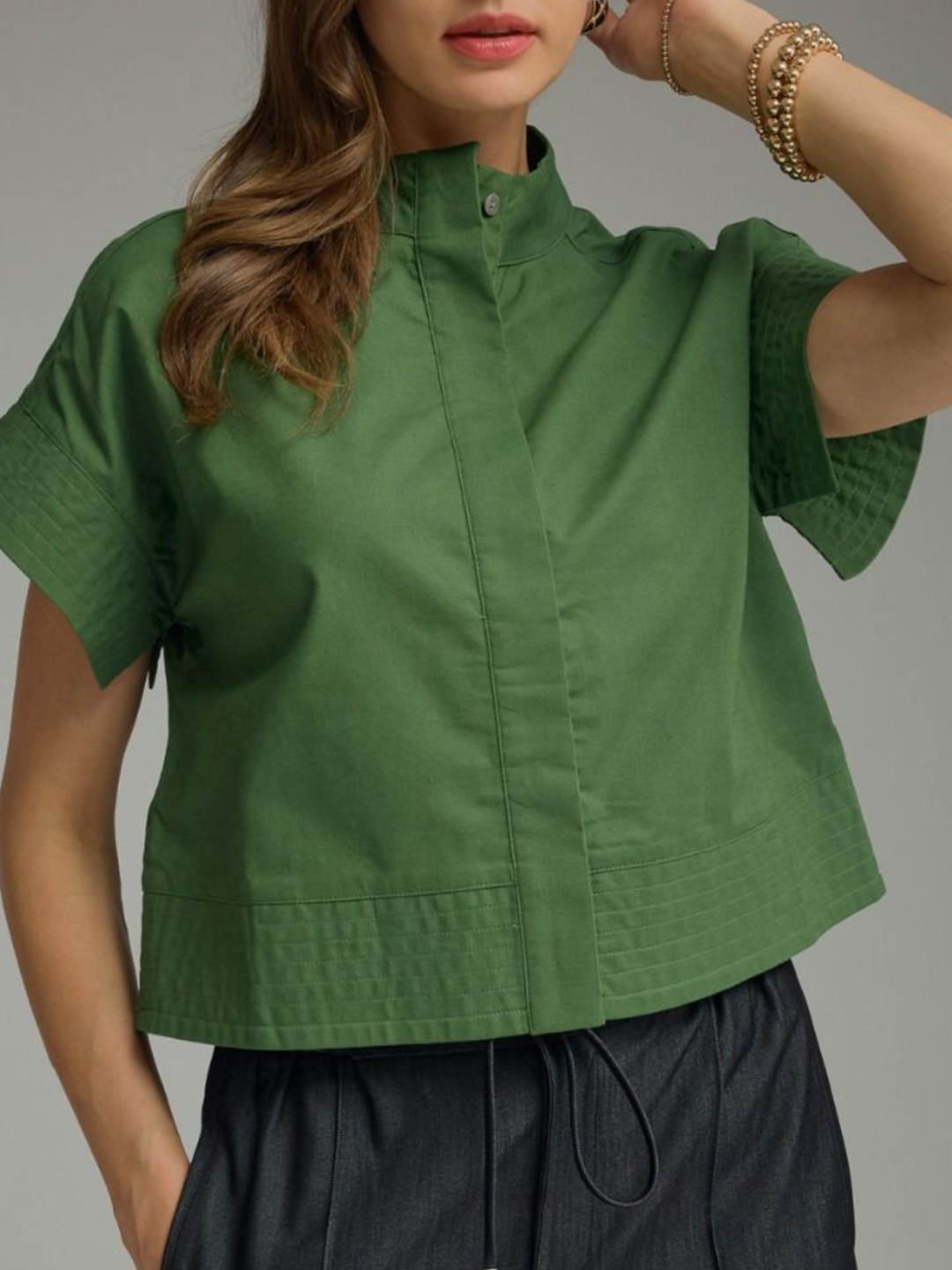 Standing Collar Top - High Call Outfitters