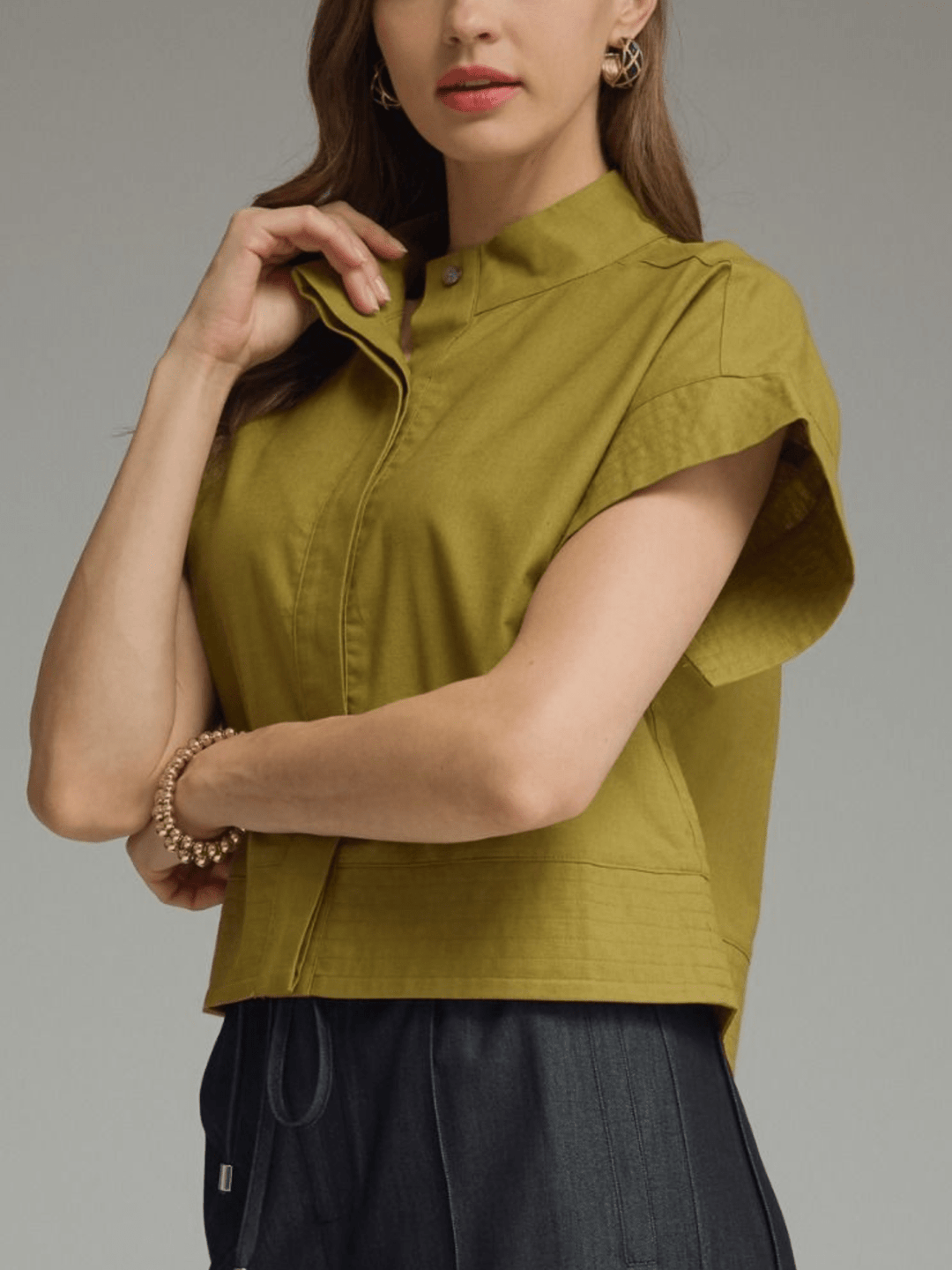 Standing Collar Top - High Call Outfitters