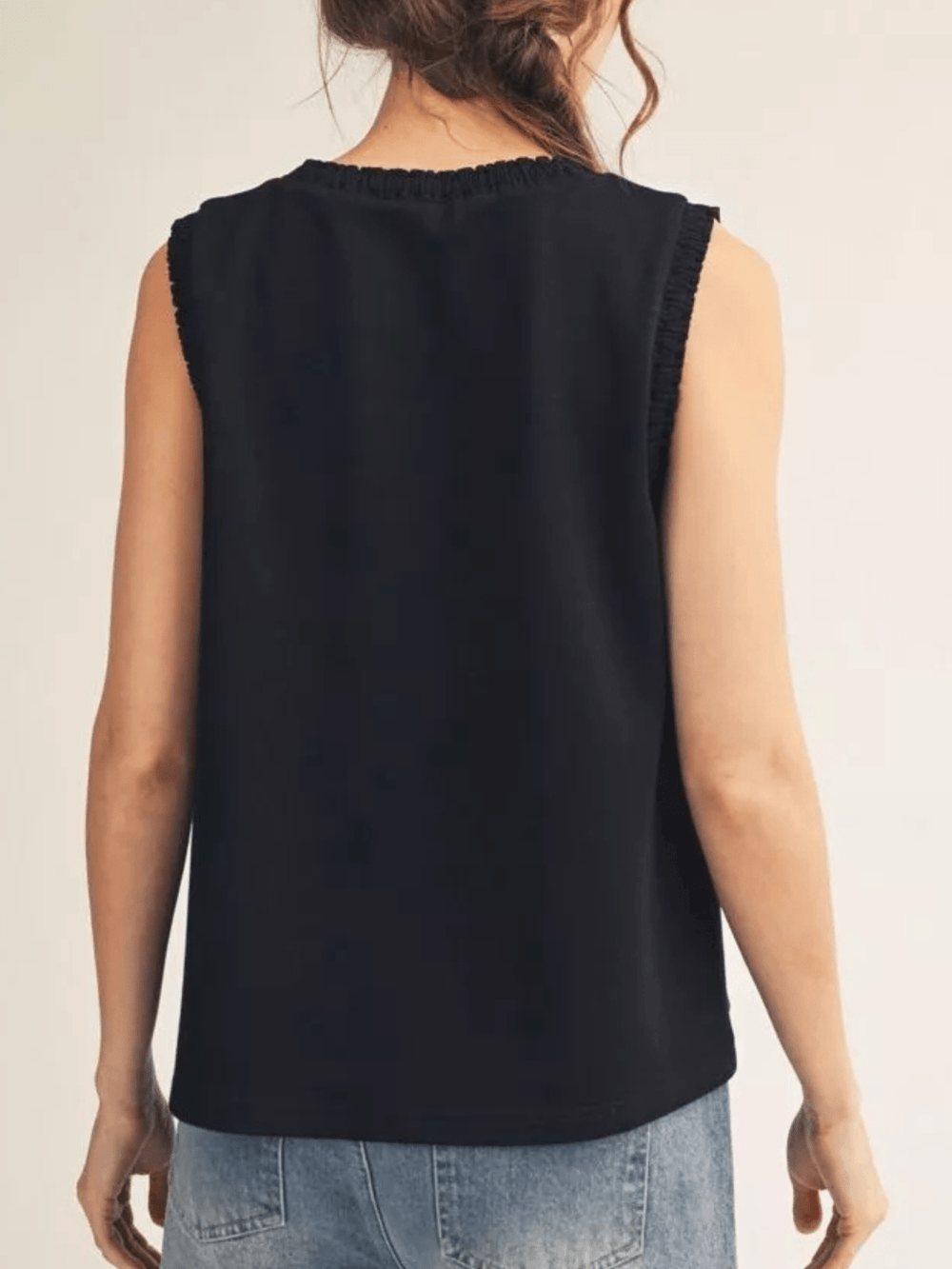 Smocked Edge Sleeveless Tank - High Call Outfitters