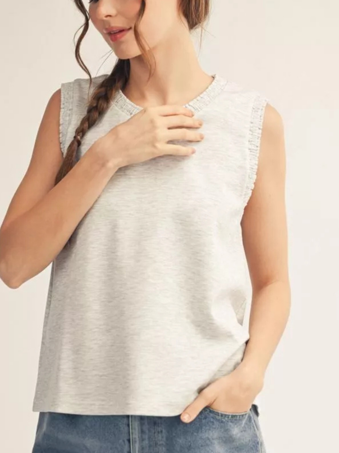 Smocked Edge Sleeveless Tank - High Call Outfitters