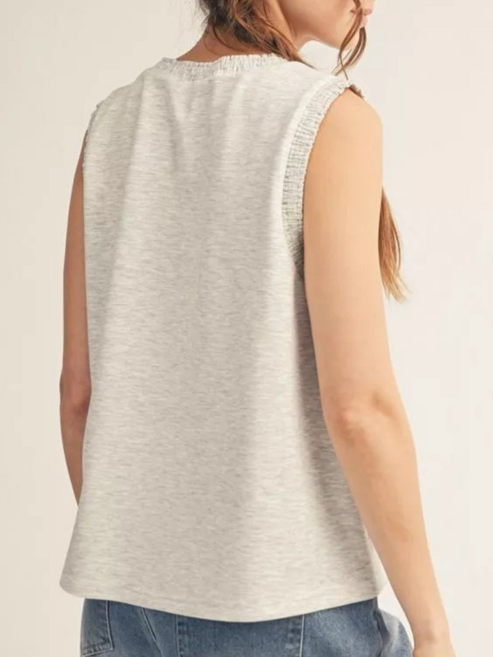 Smocked Edge Sleeveless Tank - High Call Outfitters