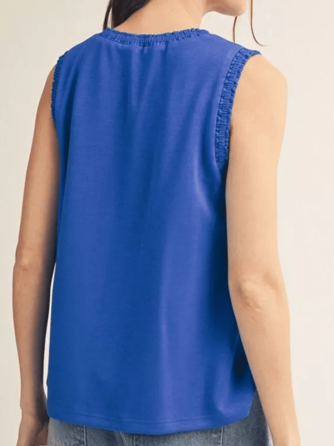 Smocked Edge Sleeveless Tank - High Call Outfitters