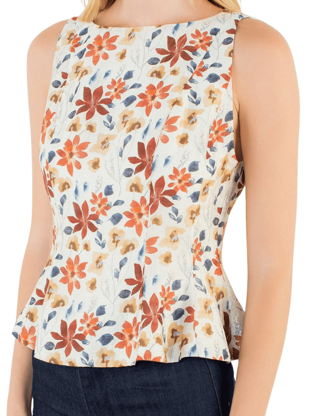 Floral Peplum Sleeveless Top from THML - High Call Outfitters