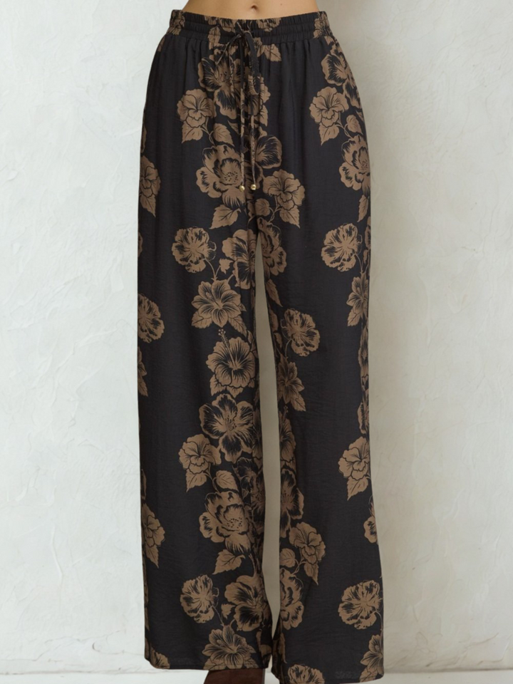 Wide Leg Floral Pants