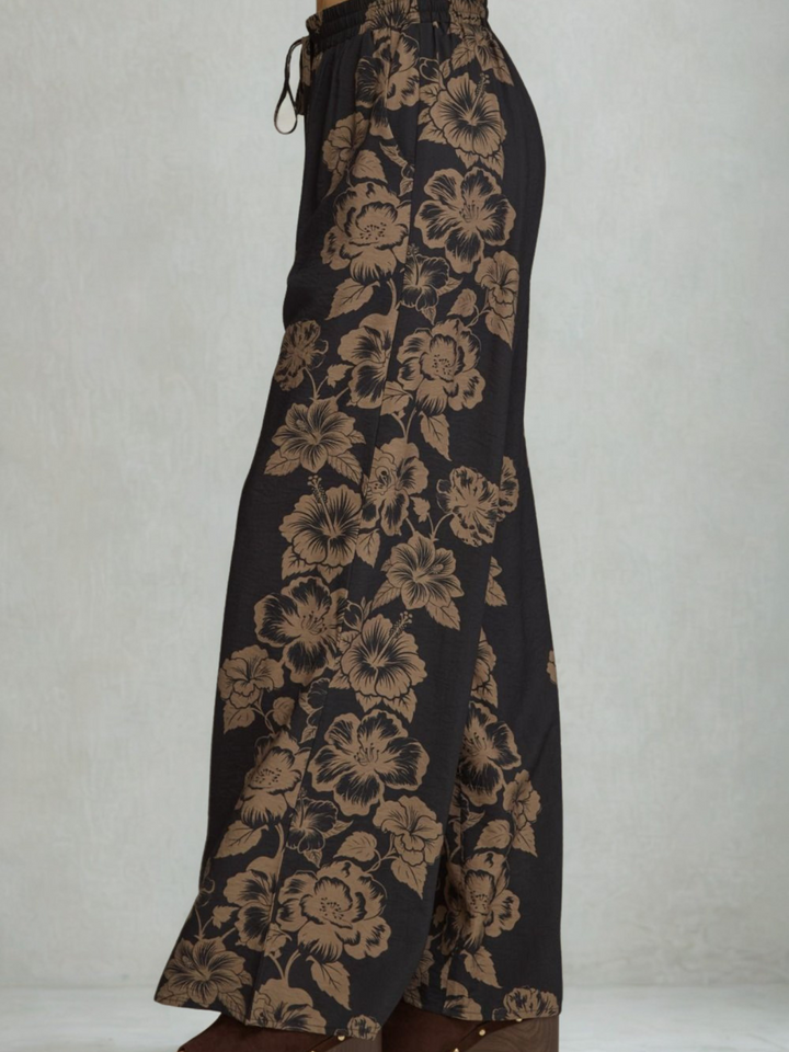 Wide Leg Floral Pants
