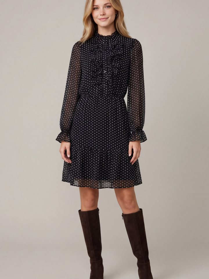 Polka Dot Ruffle Mini Dress