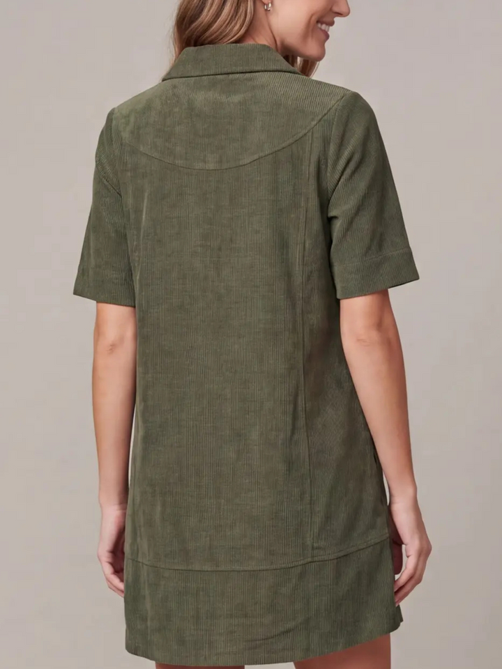 Corduroy Mini Shift Dress
