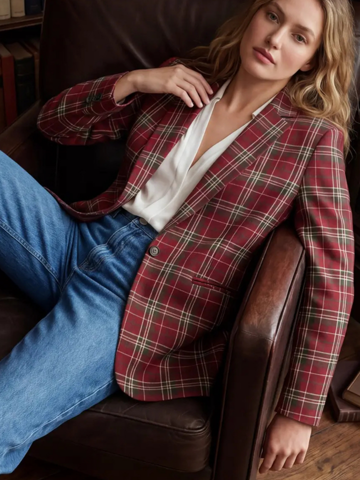 Tartan Red Blazer
