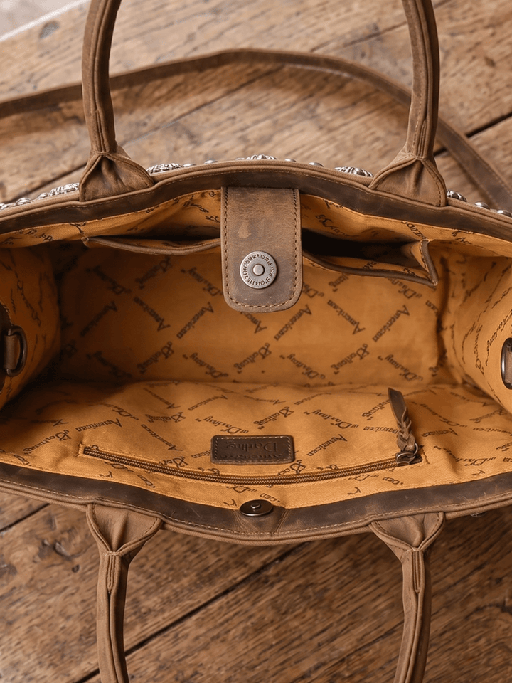 Boot Stitch Tote with Conchos - High Call Outfitters