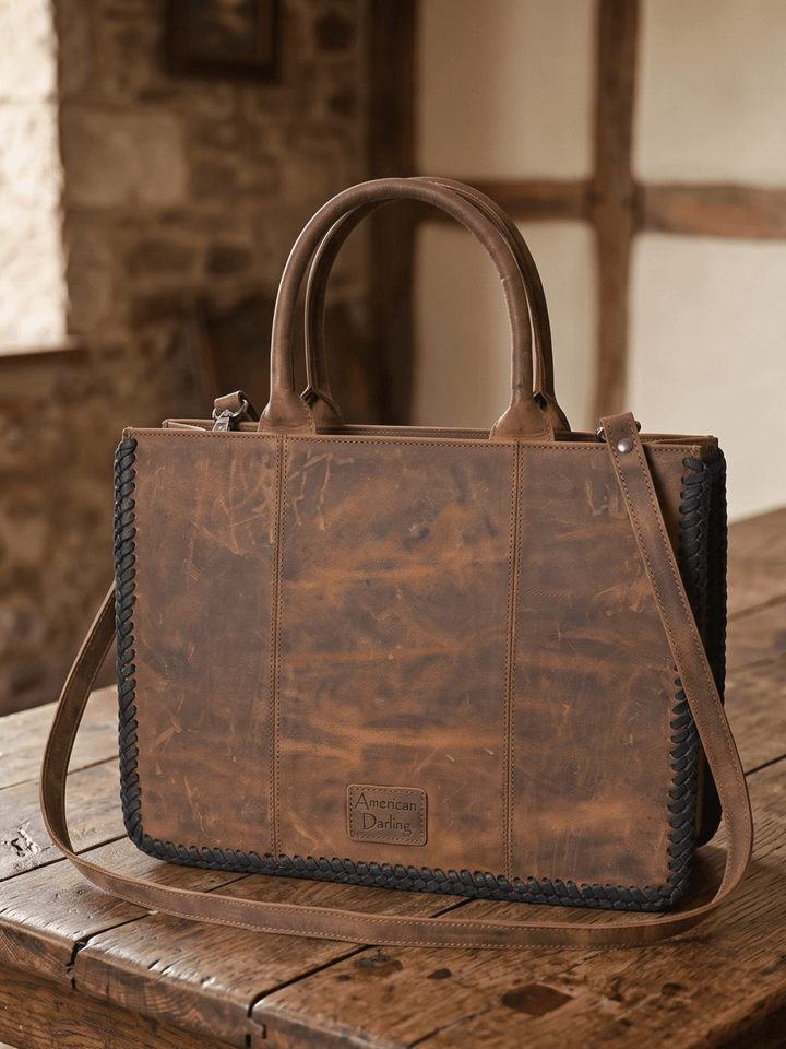 Boot Stitch Tote with Conchos - High Call Outfitters