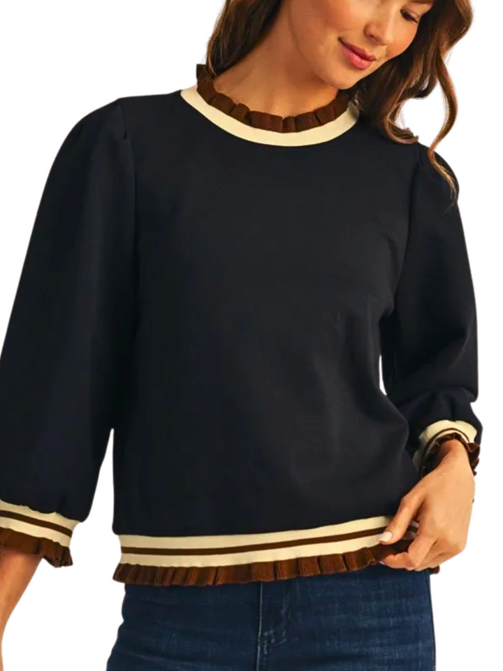 Contrast Trim Knit Top