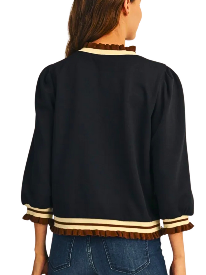 Contrast Trim Knit Top