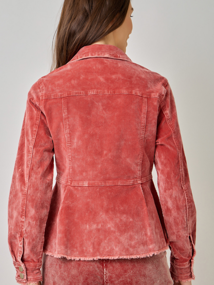 Washed Corduroy Peplum Jacket