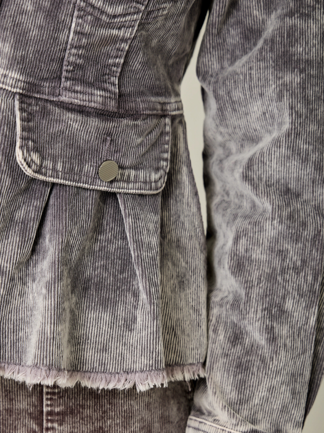 Washed Corduroy Peplum Jacket